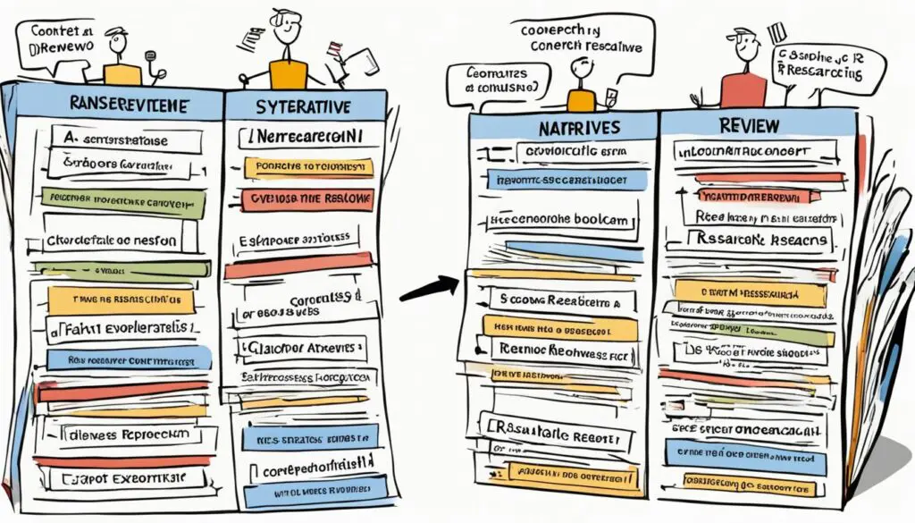 literature search for narrative review versus systematic review