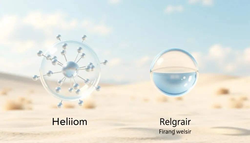 Helium Gas Comparison Diagram