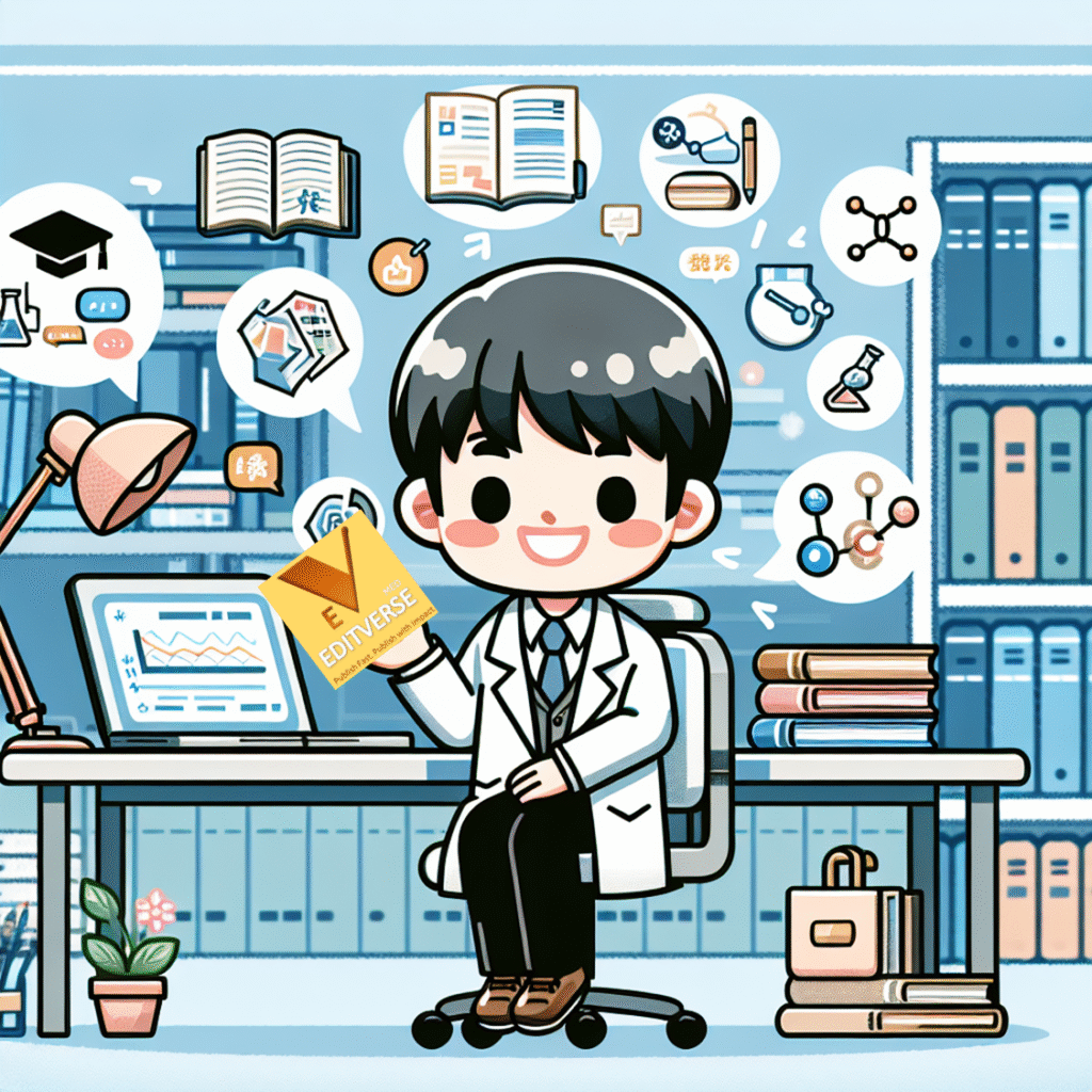 日本の研究者向け学術論文執筆支援サービスのカートゥーンイラスト