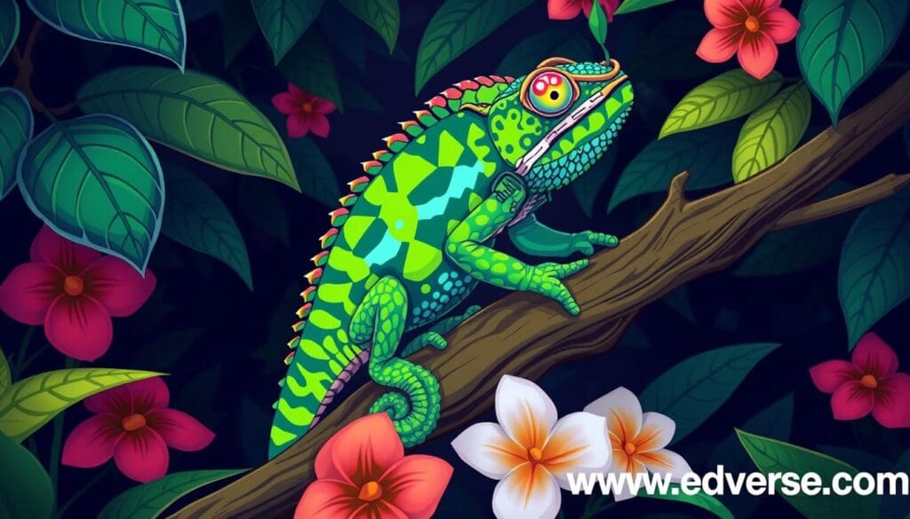 Chameleon courtship display