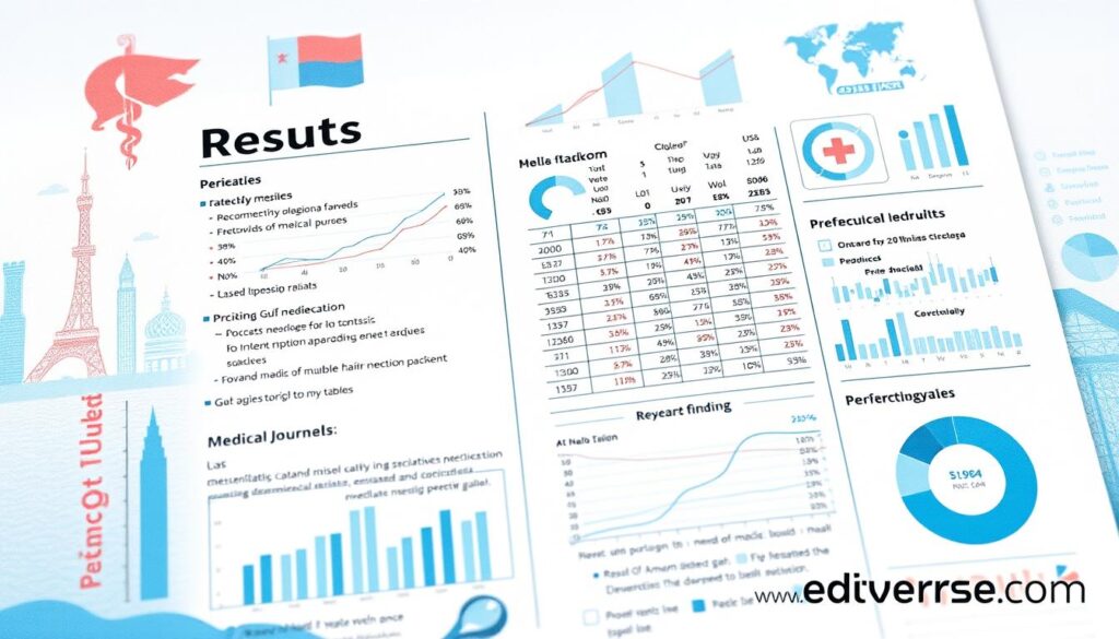 results section, data presentation