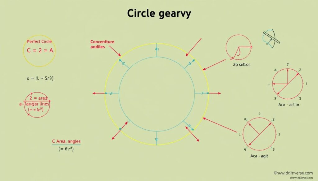 Circle Properties, Theorems, Chords, Tangents