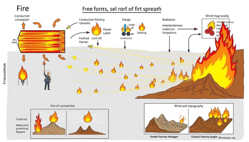 Fire Spread Mechanisms Diagram