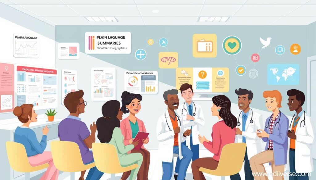 pls writing, lay summaries, patient docs