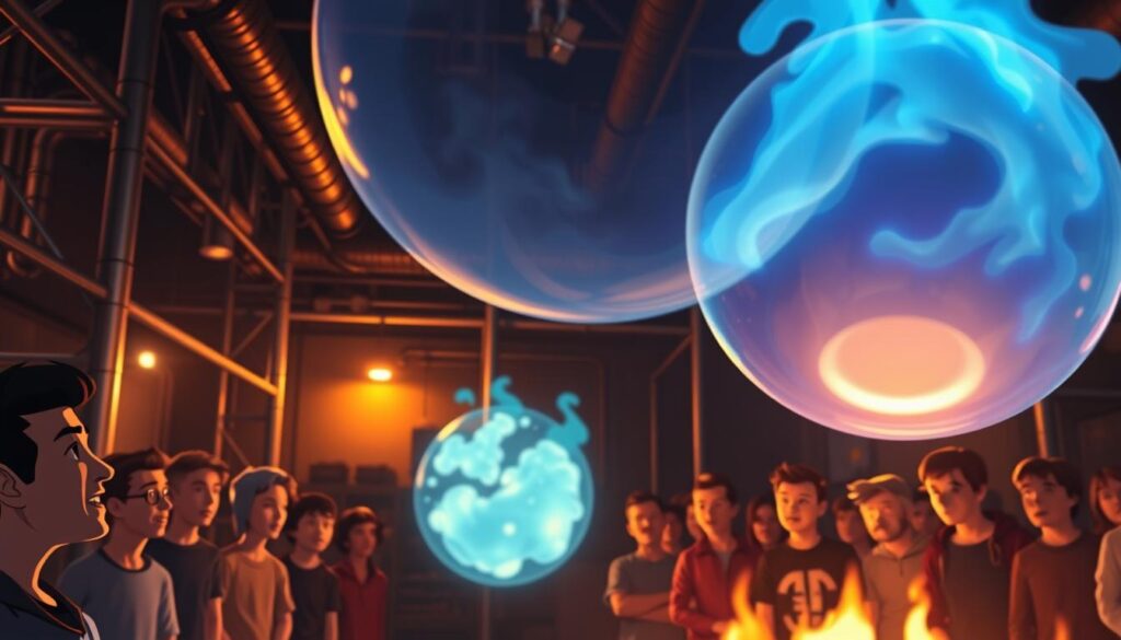methane bubble fire
