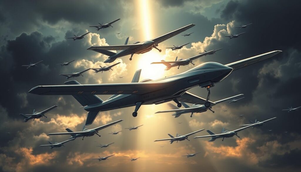 Military drone swarms