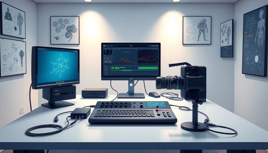video editing workspace setup