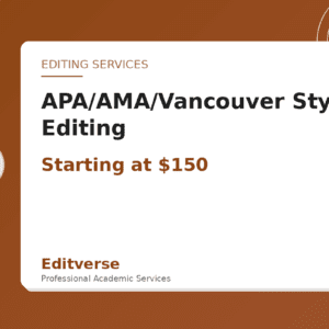 APA/AMA/Vancouver Style Editing – Editverse · Editing Services