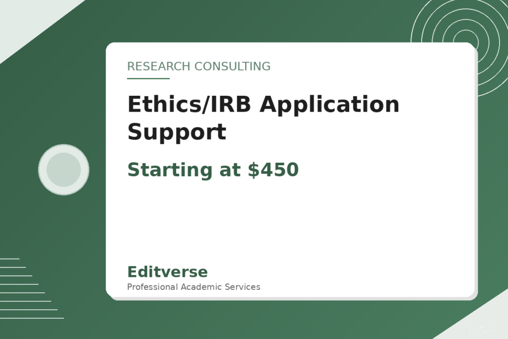 Ethics/IRB Application Support — Editverse · Research Consulting
