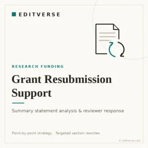 Grant resubmission support service with summary statement analysis — Editverse