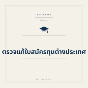 ตรวจแก้ใบสมัครทุนต่างประเทศ — บริการขอทุนวิจัยจาก Editverse